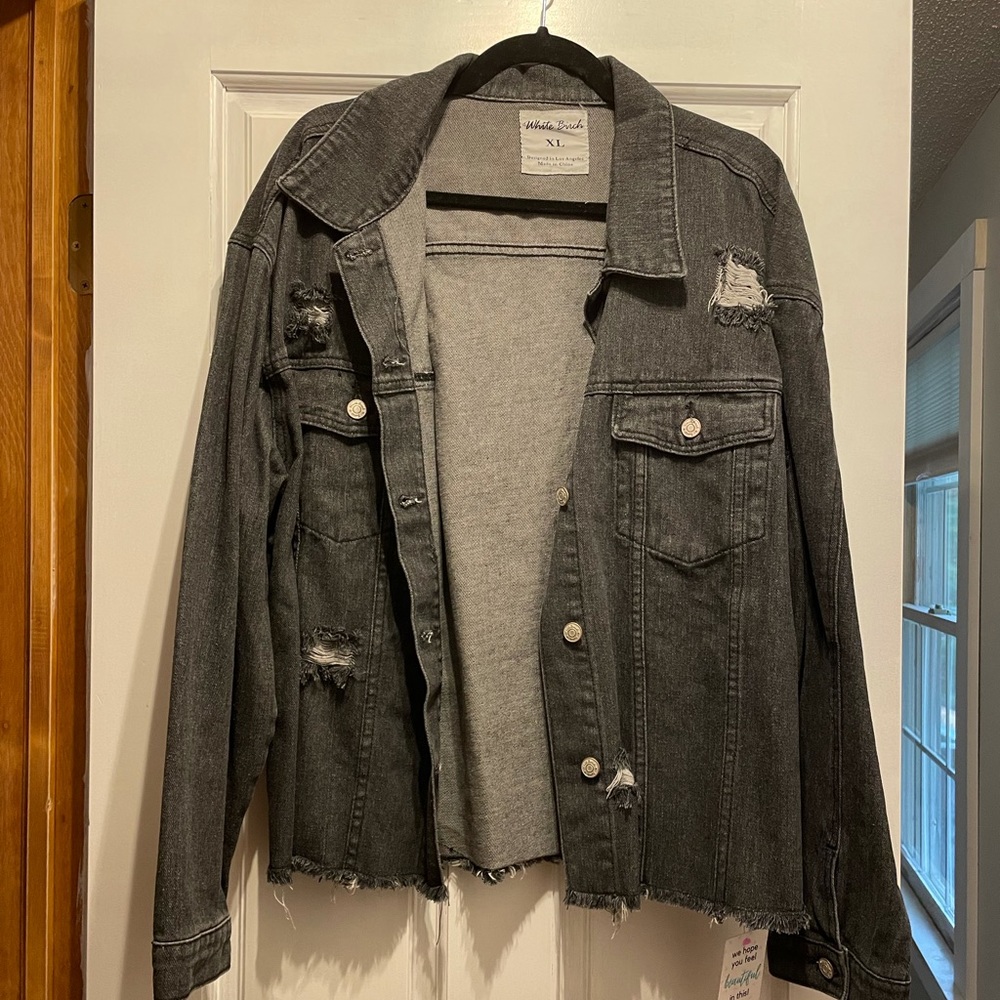 Mineral Wash Black Denim Jacket